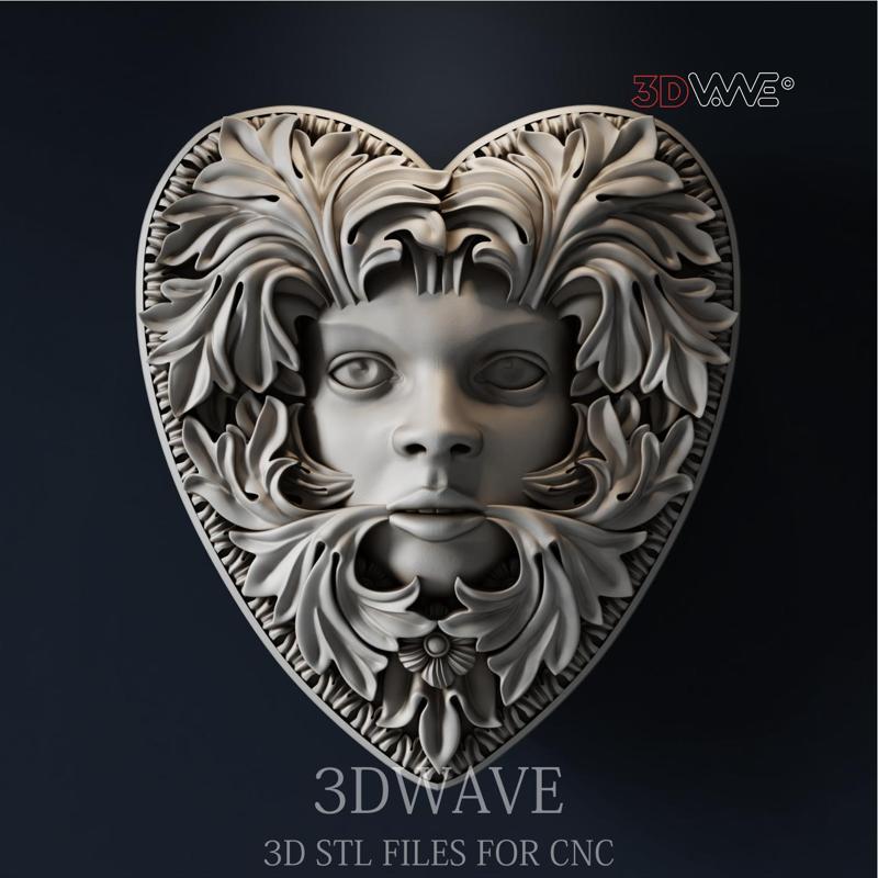 Green Woman 3d stl model for CNC