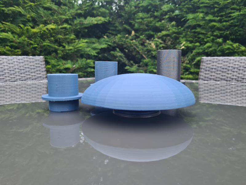 The 'Mushroom' - Funguy Patio garden table top Food bowl and Under rain cover - water disperser