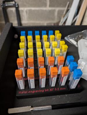 CNC milling bits storage tray