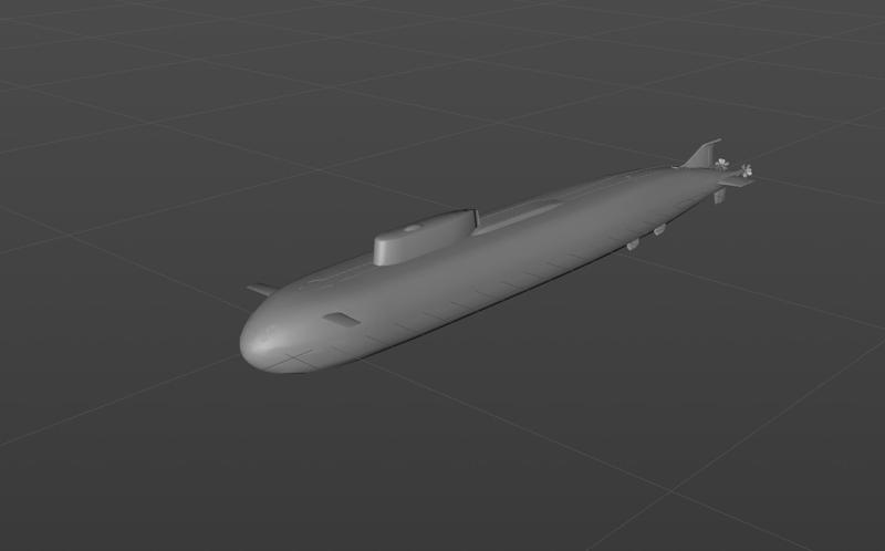 Digital model of the Russian "Oscar" class missile submarine