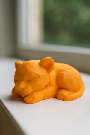 Low-Poly Lion Cub – Sleeping
