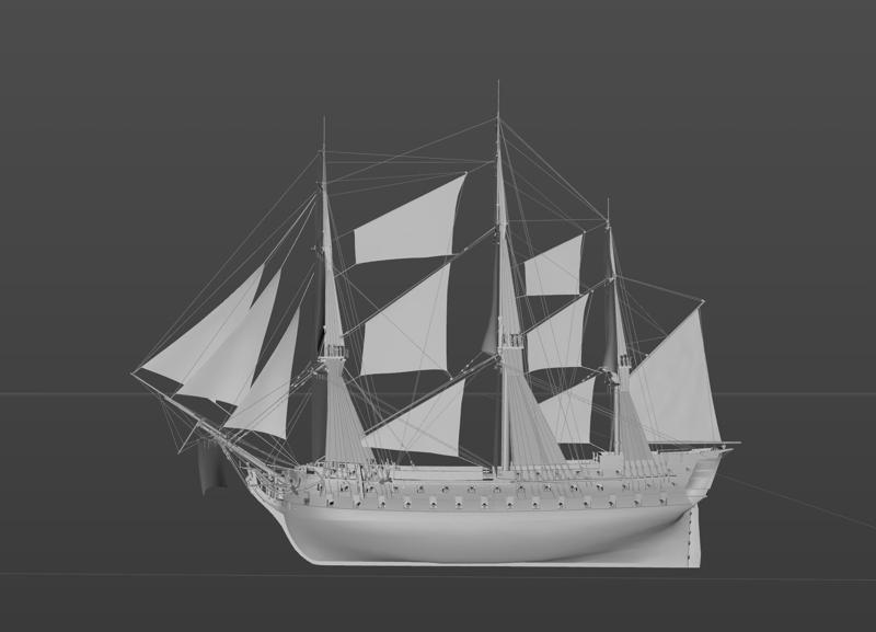[Naval Action] Temeraire sailing ship digital model