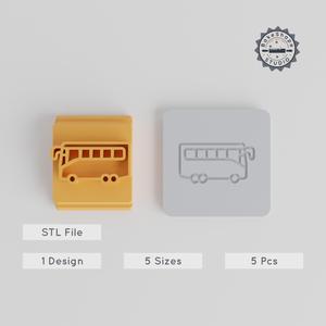 Transport Coach Stamp Tile Set, 5 Motif Sizes, Perfect for Clay, Cookies & Fondant PRODUCT_3307
