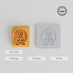 Oval Monster Stamp Tile Bundle, 5 Sizes 20-40mm, Perfect for Clay, Cookies & Fondant PRODUCT_3154