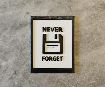 Never forget - floppy remembrance badge