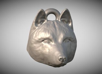 Syberian Husky dog head key ring for 3D printing