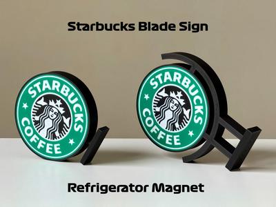 Starbucks Blade Sign Refrigerator Magnet | A1 Mini