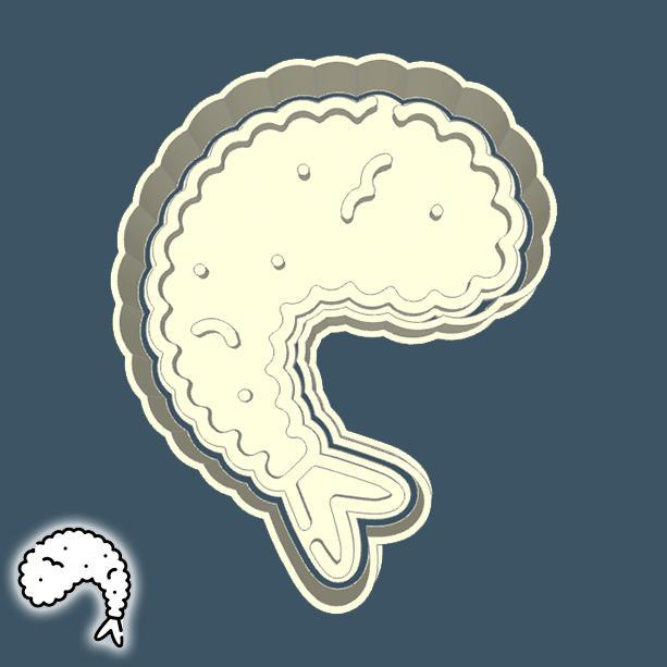 Food & drinks cookie cutters - shrimp (grilled) (style 1)