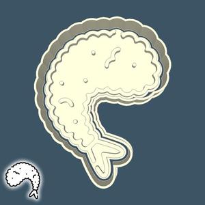 Food & drinks cookie cutters - shrimp (grilled) (style 1)