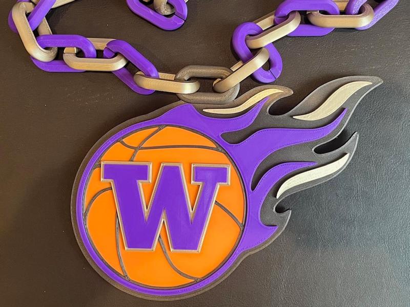 Washington Huskies Basketball Logo Chain
