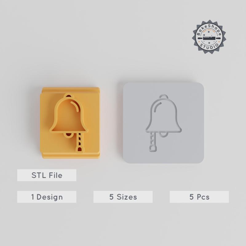 Ship Bell Stamp Tile Set, 5 Sizes, Perfect for Clay & Cookies, Nautical Chime for Fondant & Soft Materials