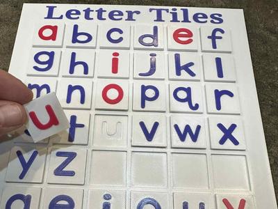 Letter Tile Board for Letter ID and Spelling