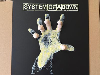 System of a Down album cover HueForge with fingers