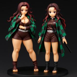 Female Tanjiro – Demon Slayer Inspired Action Figure (Set of 2)