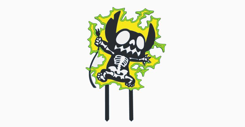 Stitch electrocuted cake topper funny hapy