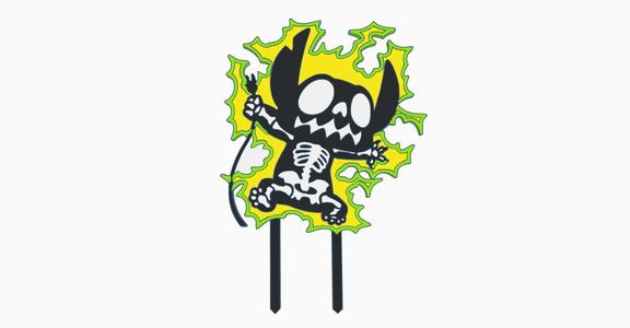 Stitch electrocuted cake topper funny hapy