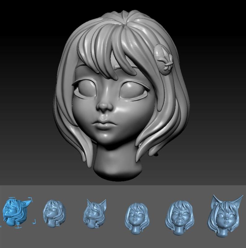 Anime girl heads