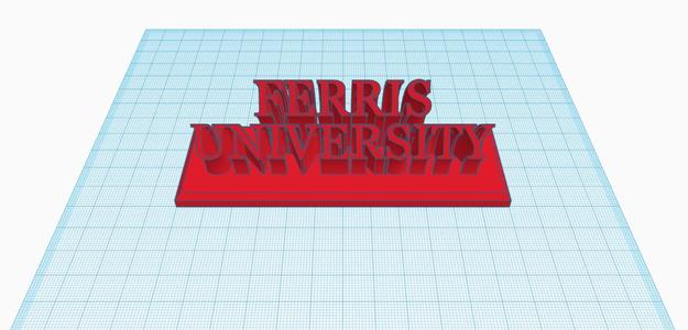 Ferris University Name Plate