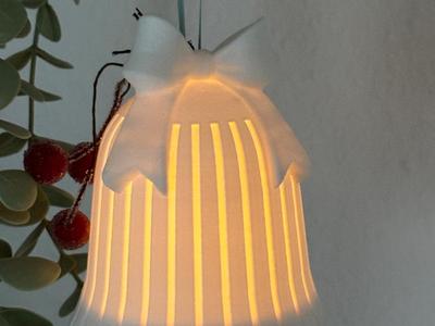 Christmas bell with bow for LED tea light