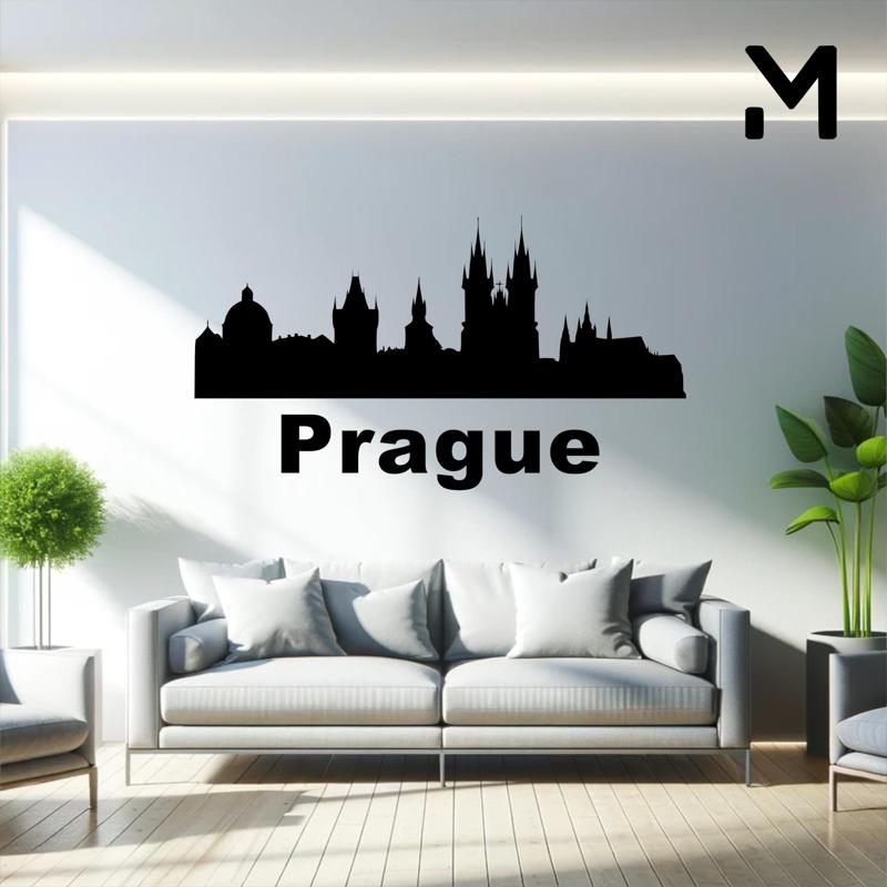 Wall silhouette - City skyline - Prague
