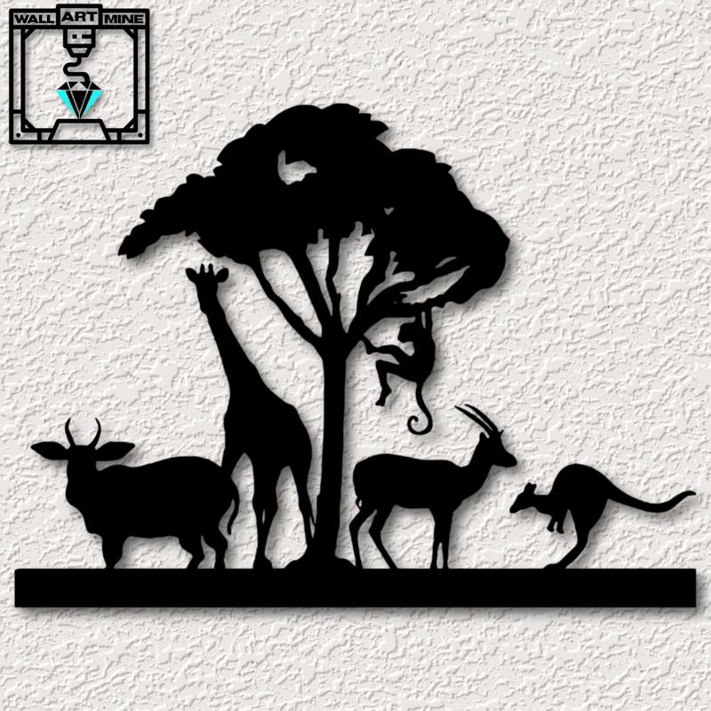 Africa wall art African Wall decor Safari Animals 2d art