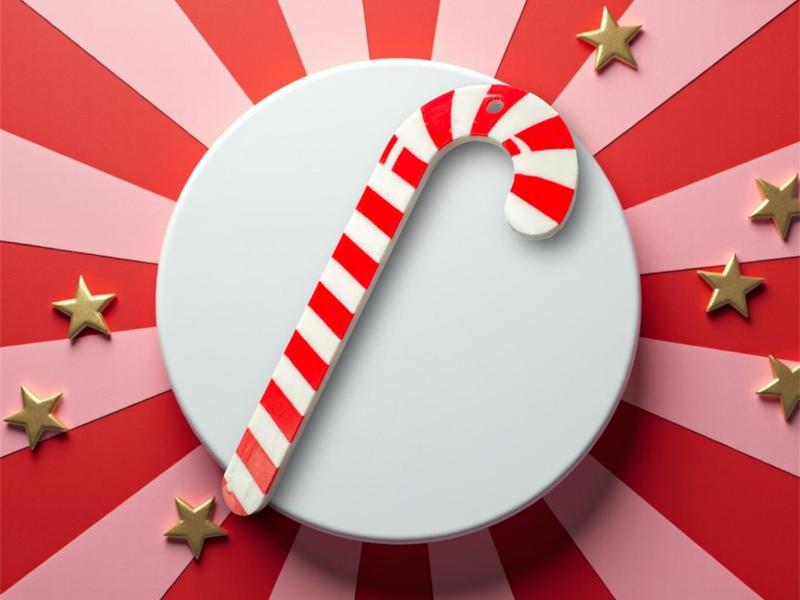 Classic Candy Cane Ornament – Red & White Stripes