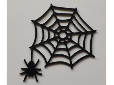 Halloween decoration - spider and cobweb sticker