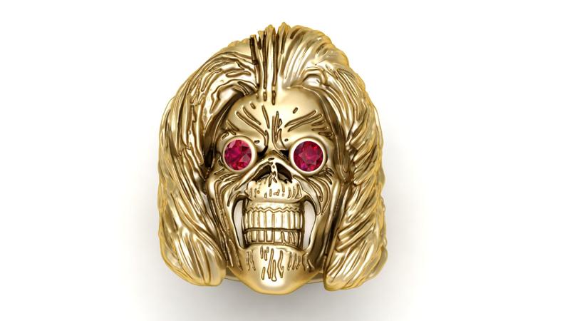 3D gold skull ring