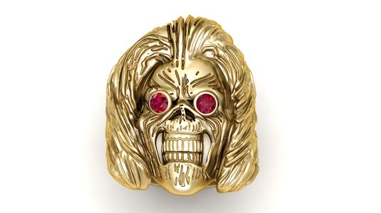 3D gold skull ring