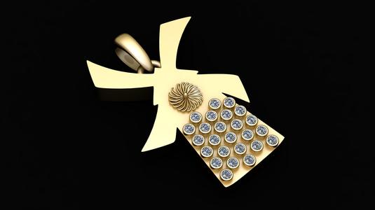 3D Gold Pendant 3D Printable Model