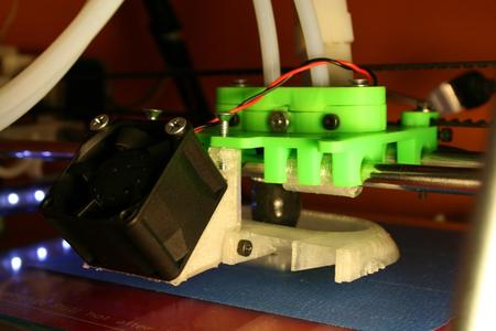 Prusa Dual Extruder, Dual Front-Mount Fan X-Carriage v2