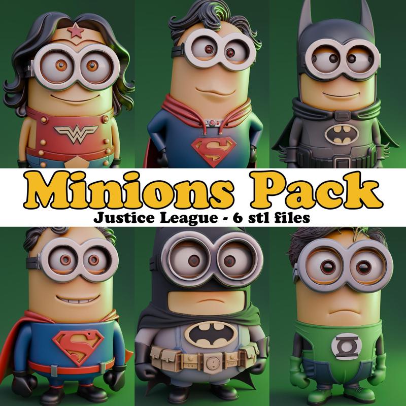 Superhero Minions Pack – Justice League | 6 STL 3D Print Files