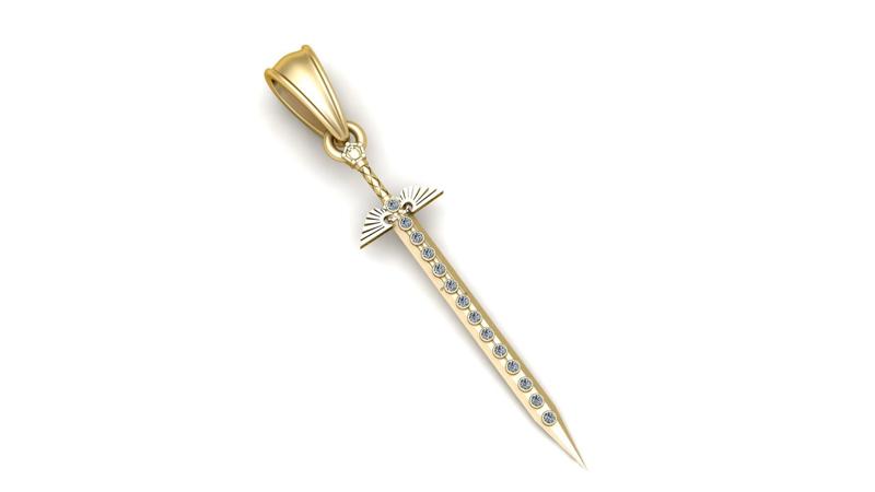 stick gold pendant 3d printable model