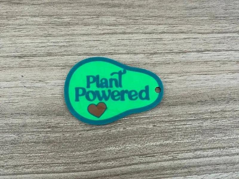 Plant Powered Vegan keychain