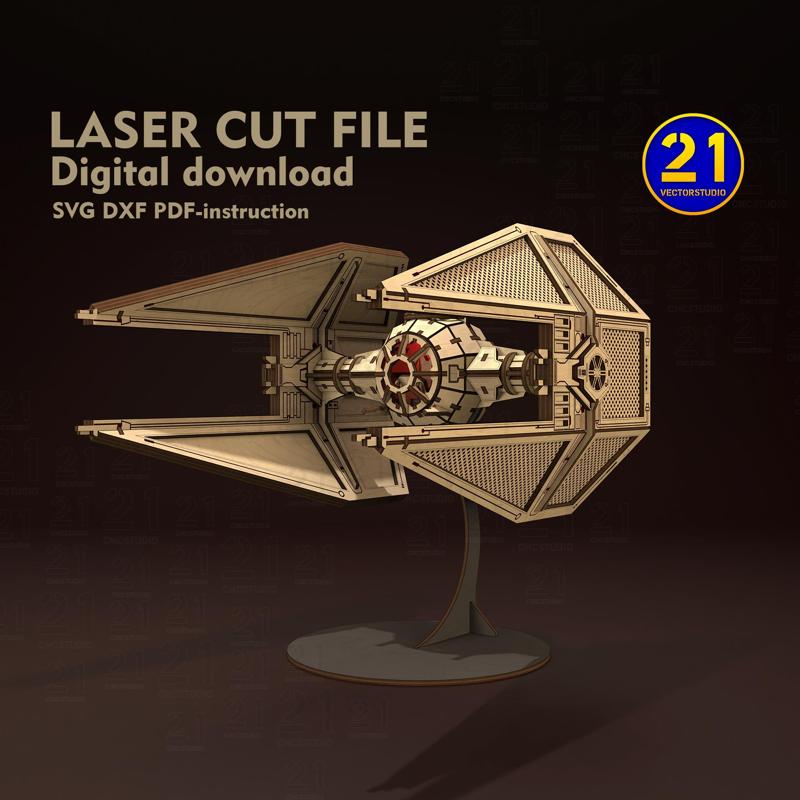 Galaxy Interceptor - Sci-Fi Starfighter Model | Laser Cut Files