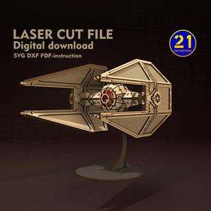 Galaxy Interceptor - Sci-Fi Starfighter Model | Laser Cut Files