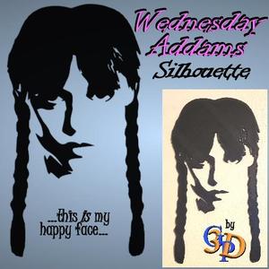 Wednesday Addams Happy Face Hanging Wall Art Silhouette Cake Stencil