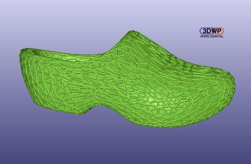 Webbed Wooden Shoe (Voronoi Style Surface Clogs)