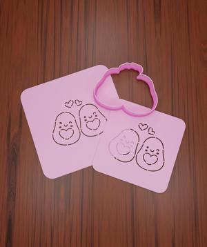 Valentine's Day Stencil #20 "Avocados".