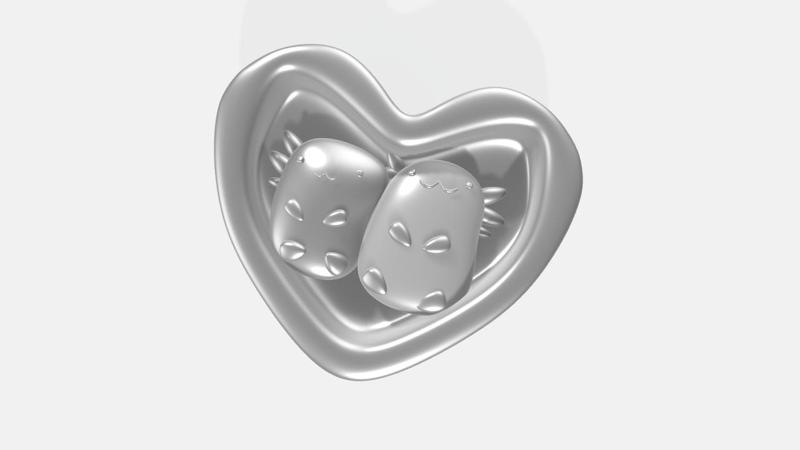 Cute couple of axolotls, love, Valentine's Day