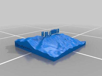 Hollywood Hills Relief Map