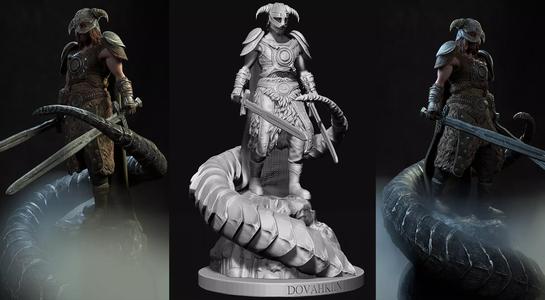 Dovahkiin - Skyrim Tribute - 3D Render - Print Model