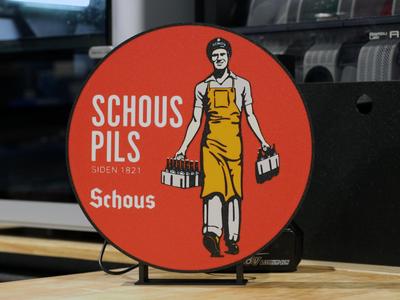 Schous Pils Norwegian Beer Logo LED Light Box