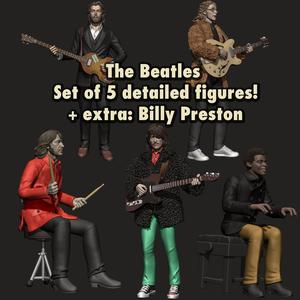 The Beatles Get Back Rooftop set of 5 figures extra