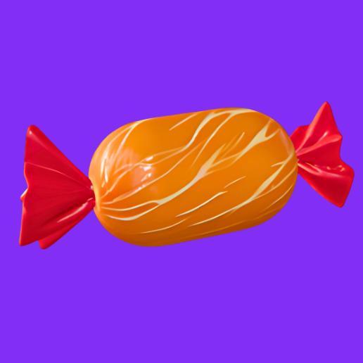 Orange Candy with White Swirls