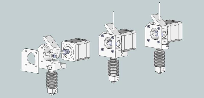 3DMON's DD Extruder for the E3D Hotend
