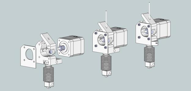 3DMON's DD Extruder for the E3D Hotend