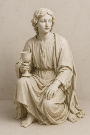 Saint John the Apostle – 3D Classical Marble Sculpture | Last Supper Collection