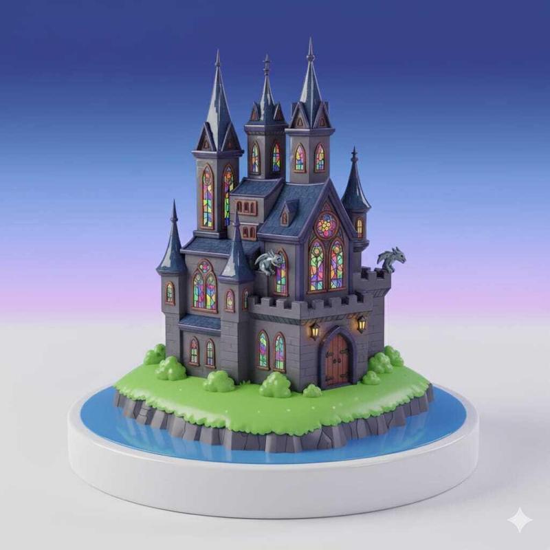 medieval gothic chibi gothic style castle