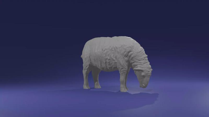 Grazing realistic Sheep for Diorama SLA Printing or decoration